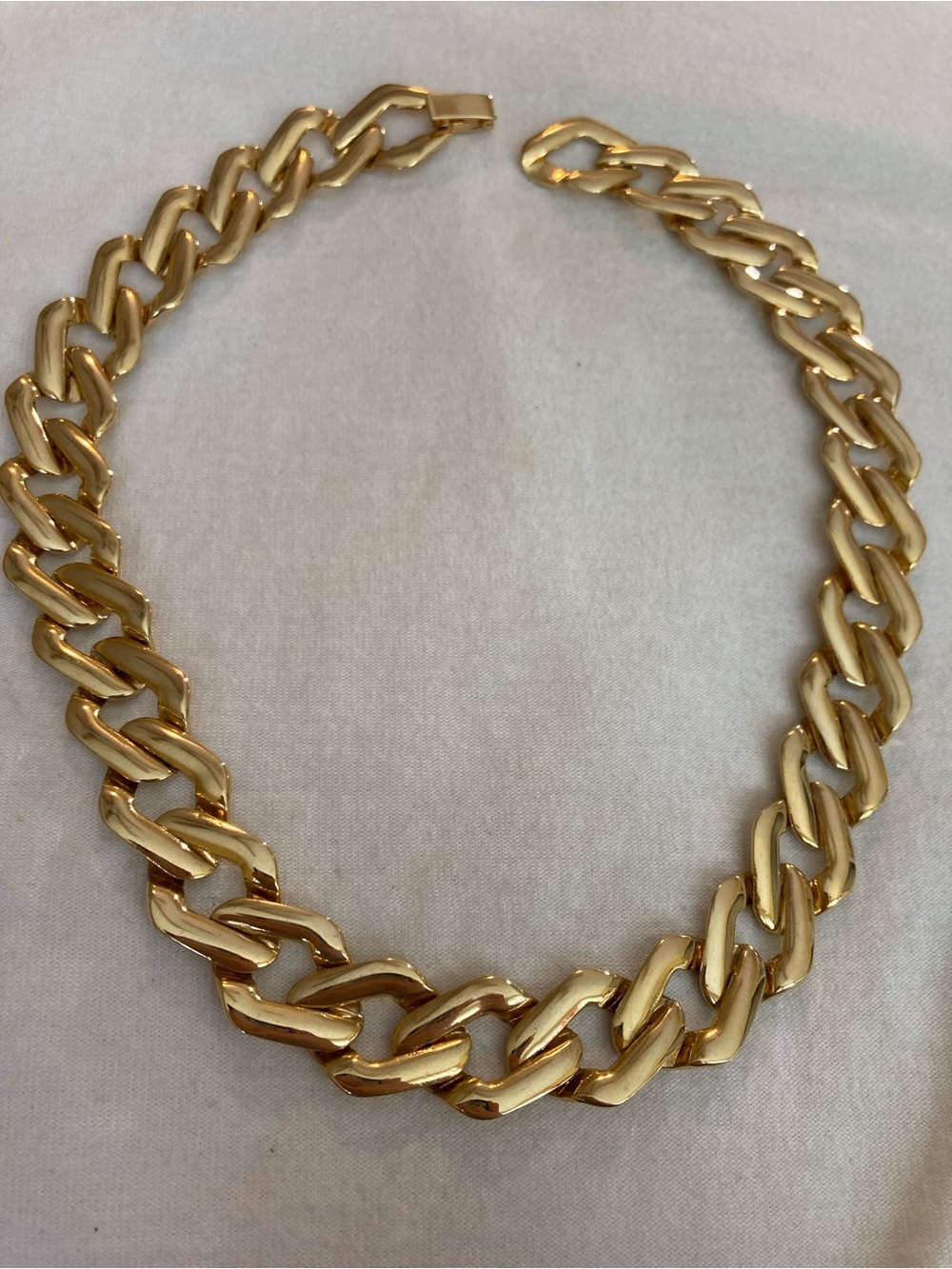 Vintage Gold Tone Link Statement Necklace